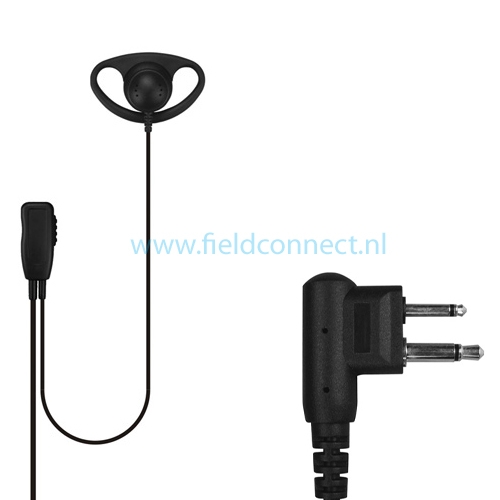 Incotech DCH1040M1A 1-Draads headset met D-vorm oortje voor XT420