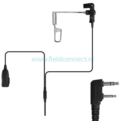 Incotech ACH2042K1 2-Draads beveiligingsset met acoustic tube met Kenwood 2-pin connector