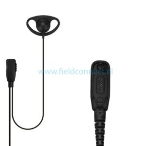 Incotech spreekluisterset met D-vorm luidspreker en revers microfoon en PTT met MOTOTRBO multi-pin c