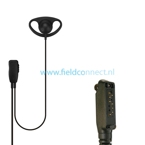 Incotech DCH1040SP3 enkelddraads spreek-luisterset met D-vorm luidspreker en revers microfoon en PTT