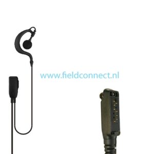 Incotech ECH1040SP3 spreek-luisterset met G-vorm oorhanger en revers microfoon en PTT voor Sepura 80