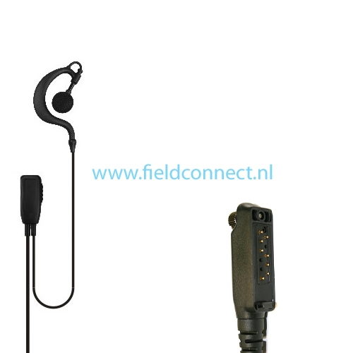 Incotech ECH1040SP3 spreek-luisterset met G-vorm oorhanger en revers microfoon en PTT voor Sepura 80