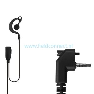 Incotech ECH1040Y2 Communicatieset met G-vorm oorhanger en In-line PTT/microfoon voor Vertex Standar
